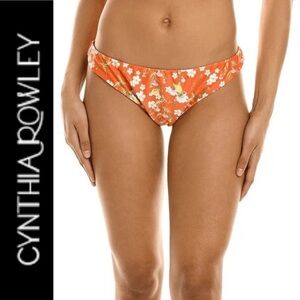NWT Cynthia Rowley Orange Printed Bikini Bottoms S